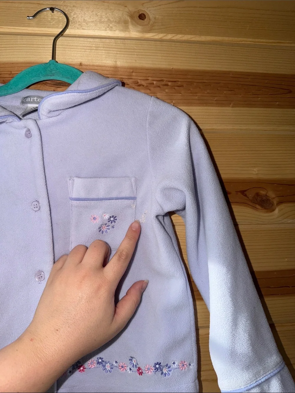 Carter's Lavender Girls' Button-Front Jacket with Floral Trim